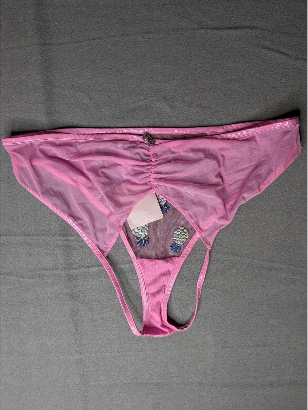 Savage X Fenty Tutti Fruity Embroidered Open Back High Leg Bikini 3X